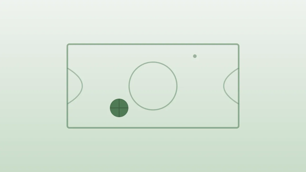 Concept illustration of a basketball court with a single ball resting near the free-throw line, on a pale background, with no people, no logos and no readable text.