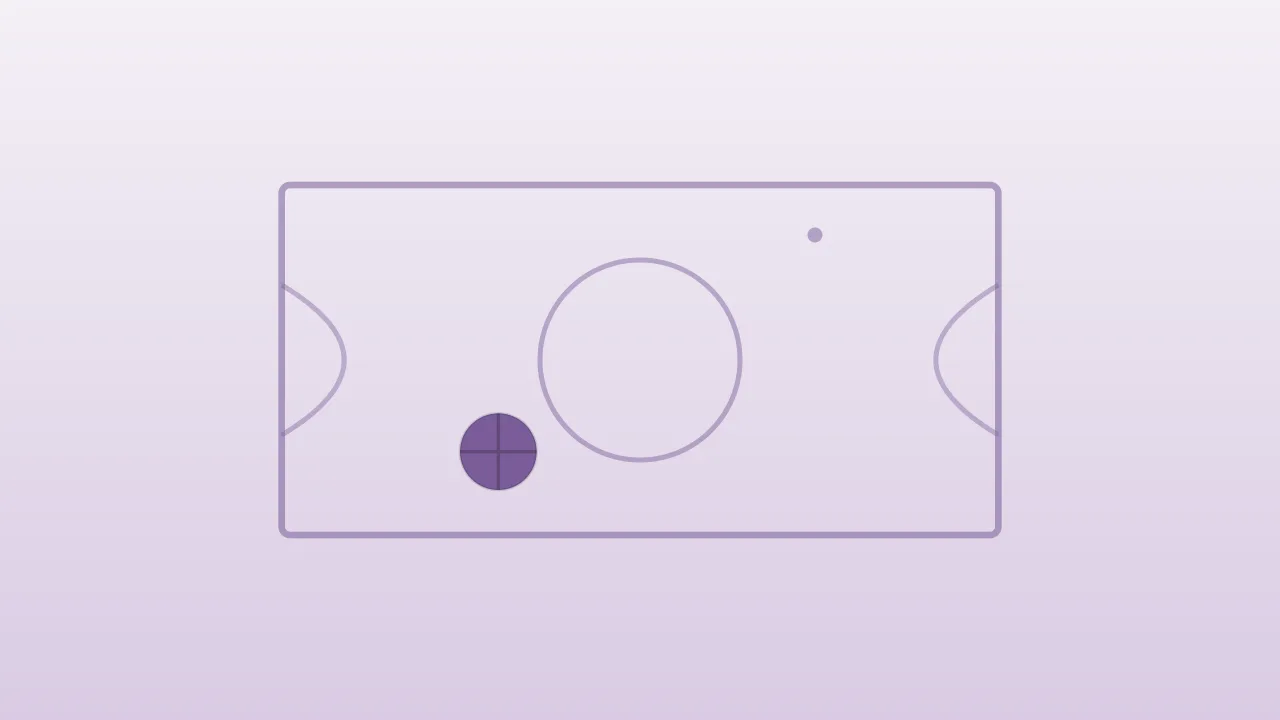 Concept illustration of a basketball court with a single ball resting near the free-throw line, on a pale background, with no people, no logos and no readable text.