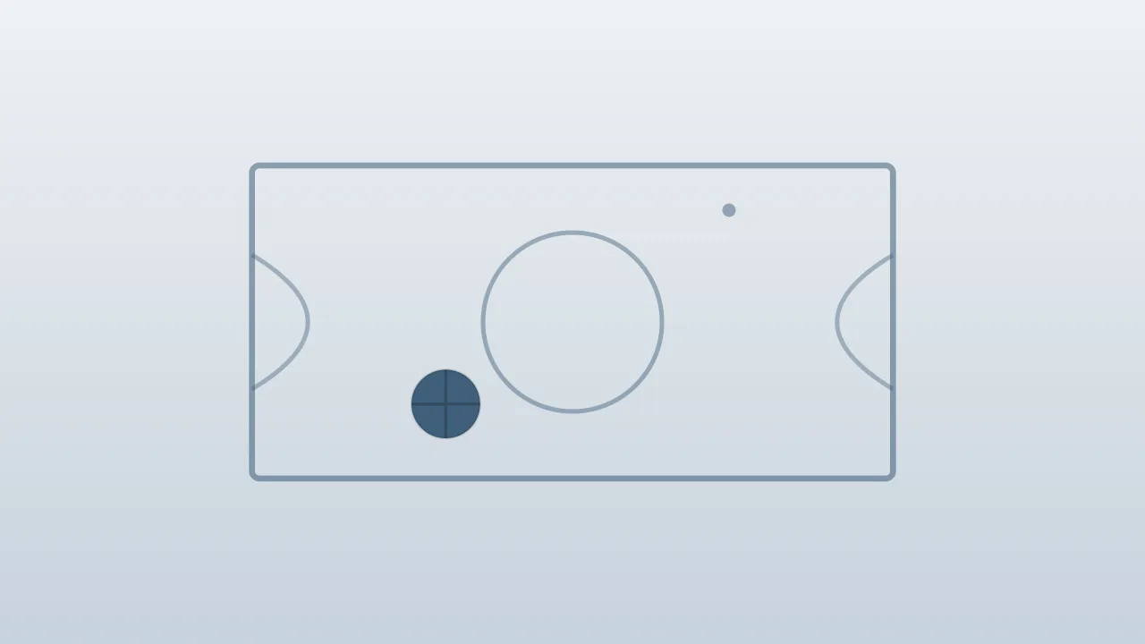 Concept illustration of a basketball court with a single ball resting near the free-throw line, on a pale background, with no people, no logos and no readable text.