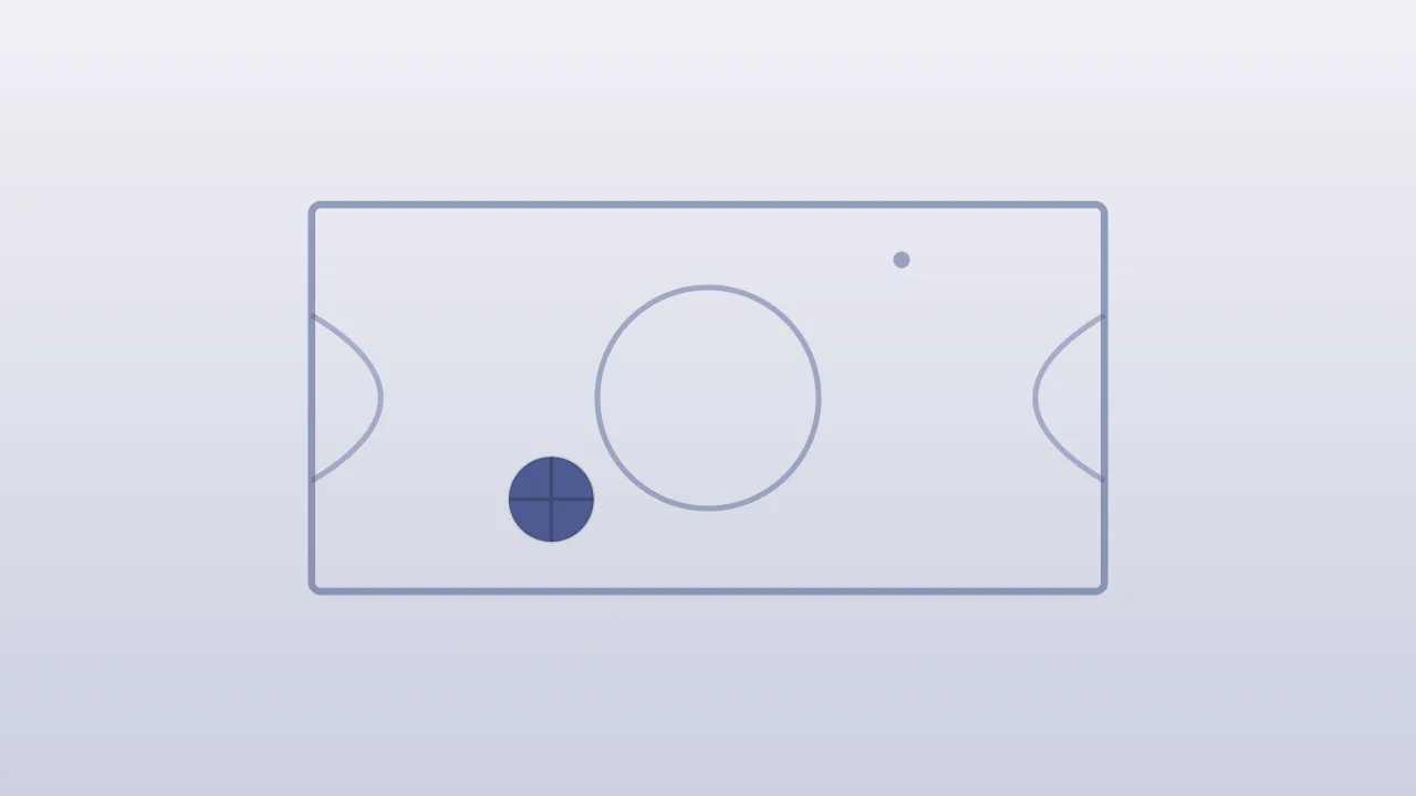 Concept illustration of a basketball court with a single ball resting near the free-throw line, on a pale background, with no people, no logos and no readable text.