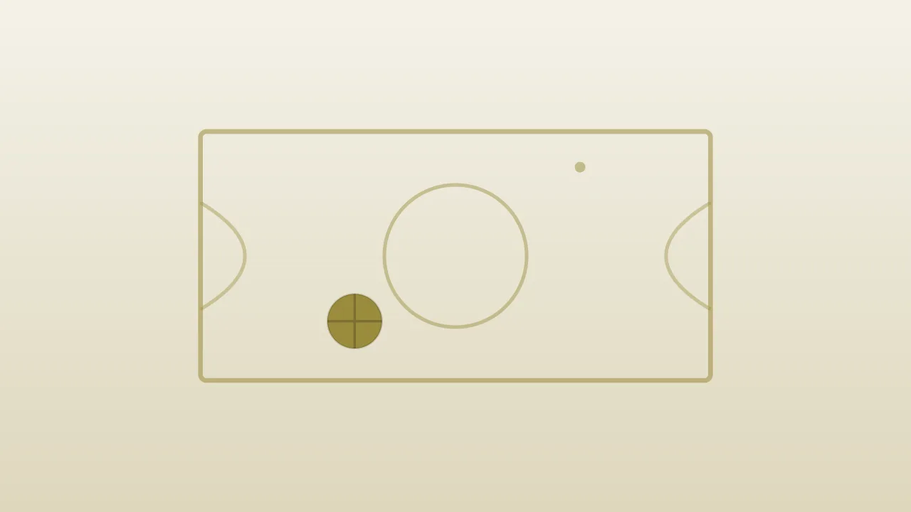 Concept illustration of a basketball court with a single ball resting near the free-throw line, on a pale background, with no people, no logos and no readable text.